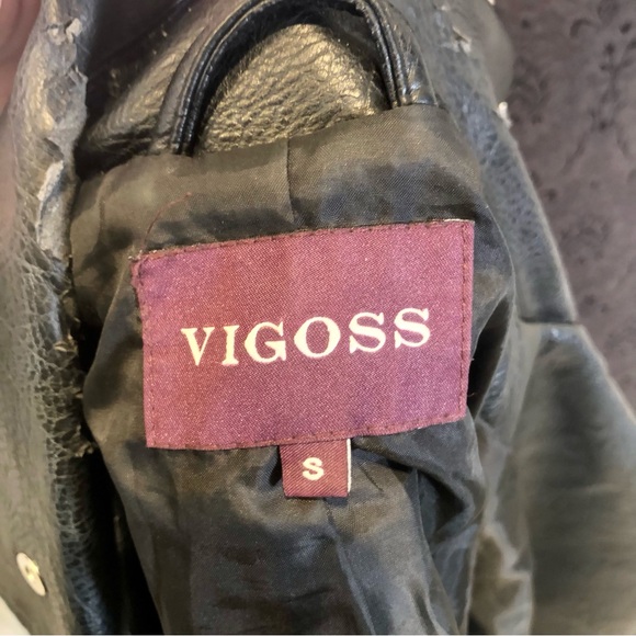 Vigoss Star Studded Black Faux Leather Motorcycle Jacket - Picture 9 of 11